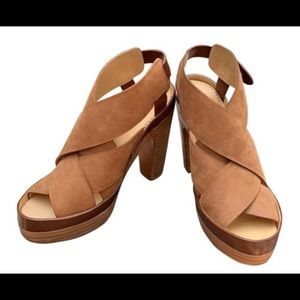 Rag & Bone Sloane Platform Sandals Camel suede